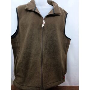 woolrich L brown sleeveless outdoor fleece vest